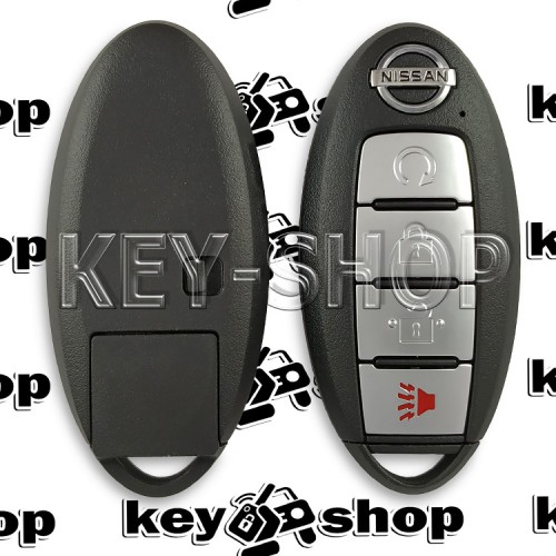       Смарт ключ для Nissan Rogue 2017-2018 год (Ниссан Рог) 3 + 1 кнопка, ID 4A, Hitag AES, 433 Mhz (S180144109)