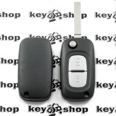 Оригинальный выкидной ключ для Nissan (Ниссан) 2 кнопки, с чипом ID46 (PCF7947) / 433mhz, лезвие VA2