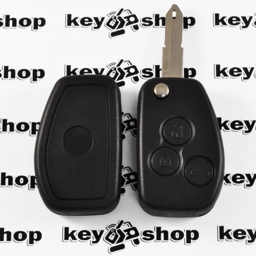  Оригинальный выкидной ключ для Nissan (Ниссан) 3 кнопки, с чипом ID46 (PCF7946), лезвие NE73