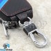 Ключница карманная (кожаная, черная, под карбон, на молнии, с карабином, с кольцом), логотип авто Nissan (Ниссан)