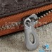 Ключница карманная (кожаная, коричневая, с тиснением, на молнии, с карабином, с кольцом), логотип авто Nissan (Ниссан)