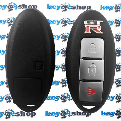 Корпус смарт ключа для NISSAN GT-R (Ниссан ГТ-Р) 2+1  кнопки, (с лезвием)