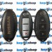 Чехол для смарт ключа Nissan (Ниссан), Juke, Rogue, Murano, Pathfinder, Sentra, Maxima, Versa, Altima, 2+1 кнопки, натуральная кожа, черный