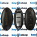 Чехол для смарт ключа Nissan (Ниссан), pathfinder, X-Trail, Qashqai, murano, 3 кнопки, натуральная кожа, черный
