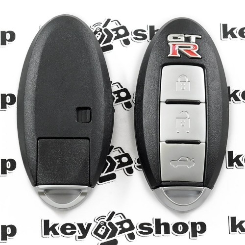 Корпус смарт ключа для NISSAN GT-R (Ниссан ГТ-Р) 3  кнопки, (с лезвием)