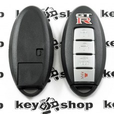 Корпус смарт ключа для NISSAN GT-R (Ниссан ГТ-Р) 3+1 кнопки, (с лезвием)