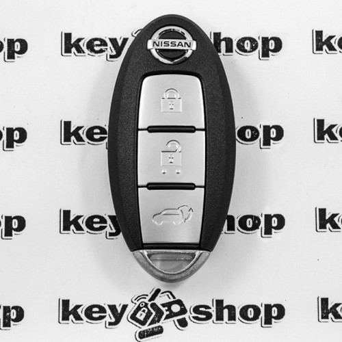        Оригинальный смарт ключ для Nissan Qashqai, X-Trail, Pulsar (2014-2017гг) (Нисан Кашкай, Икс - Трейл, Пульсар) 3 кнопки, ID 4A (HITAG AES), PCF 7953M, S180144104, 434 Mhz