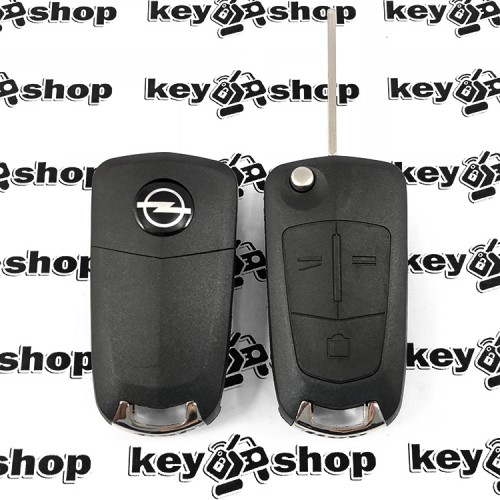 Выкидной ключ для Opel Antara 2007 - 2015 (Опель Антара) 3 кнопки, ID 46, 433 MHZ, лезвие DWO5