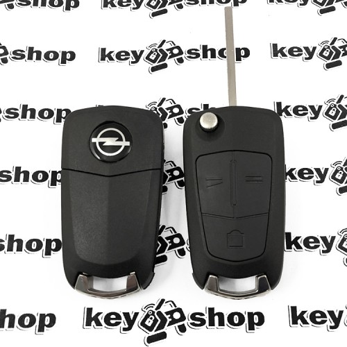     Корпус выкидного ключа для OPEL Astra Н, Zafira, Vectra C, Signum (Опель Астра Н, Зафира, Вектра C, Сигнум) 3 кнопки, лезвие HU100