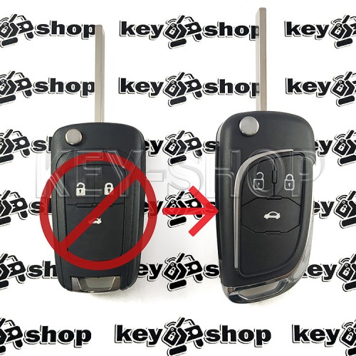   Корпус выкидного ключа OPEL (Опель) 3 кнопки (Под переделку)