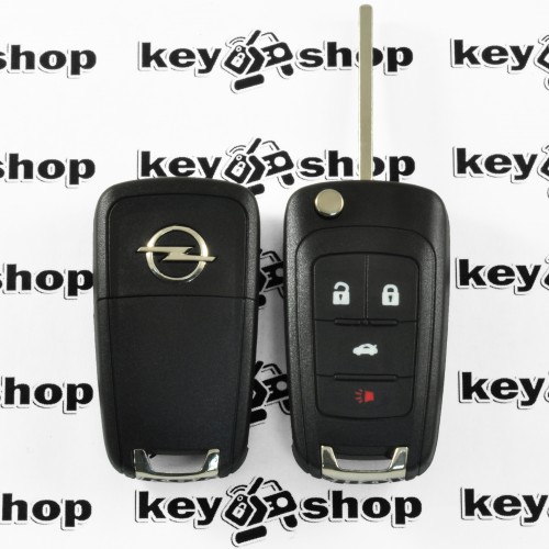 Корпус выкидного автоключа Opel Insignia (Опель Инсигния) 3 кнопки + 1 кнопка