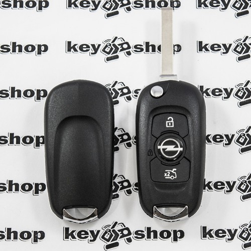 Корпус выкидного ключа для OPEL (Опель) 3 - кнопки, лезвие HU 100