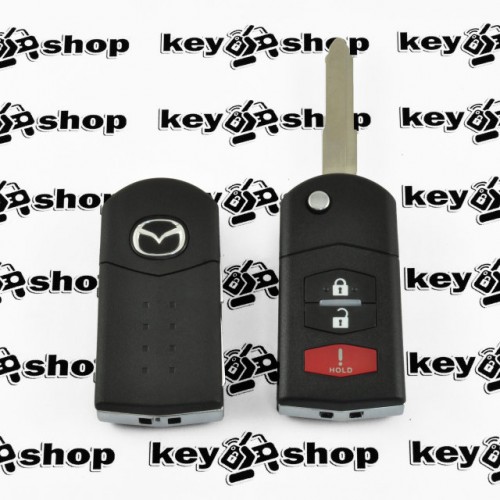 Оригинальный выкидной ключ для Mazda (Мазда) 2+1 кнопки, с чипом 4D63, 315 MHZ, FCCID: KPU41788