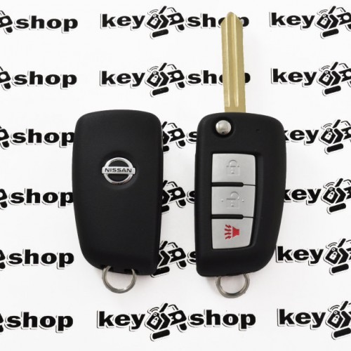 Оригинальный выкидной ключ для Nissan Rogue, X - Trail (Ниссан Рог, Икс - Трейл) 2+1 кнопки, чип id4A (HITAG AES) PCF(7961M), 433MHz