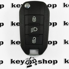 Оригинальный выкидной ключ для PEUGEOT 208, 308, 2008, 5008 (Пежо), 3 кнопки, ID 46 (PCF 7941) 433MHZ