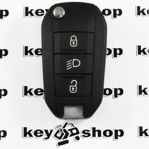 Оригинальный выкидной ключ для PEUGEOT 208, 308, 2008, 5008 (Пежо), 3 кнопки, ID 46 (PCF 7941) 433MHZ