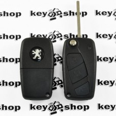   Корпус выкидного ключа для Peugeot Boxer (Пежо Боксер) - 3 кнопки, крепление батареи сзади, лезвие SIP 22