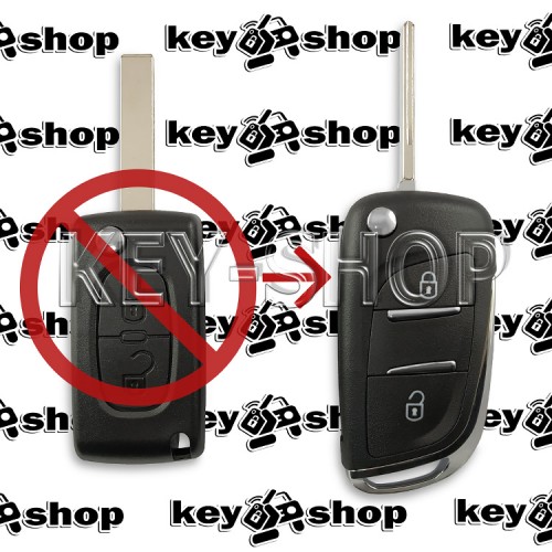 Корпус ключа для Peugeot (Пежо) 2 кнопки, под переделку