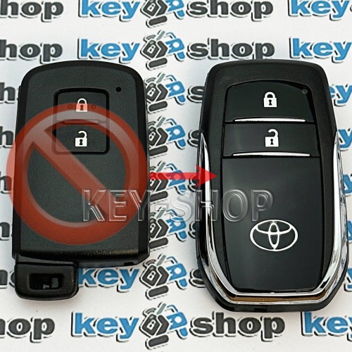 Корпус смарт ключа Toyota (Тойота) 2 кнопки (под переделку)