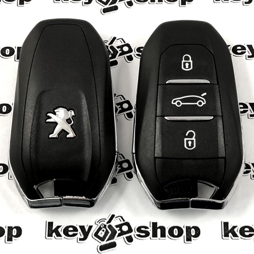 Оригинальный смарт ключ для PEUGEOT (Пежо) 3 кнопки, чип ID 4A, PCF 7953M (Hitag AES), 433MHZ