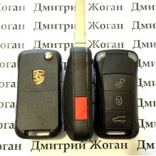 Выкидной ключ для Porsche (ПОРШЕ) 3 + 1 кнопки, KEYLESS, PCF7942, чип ID 46 / 315 Mhz