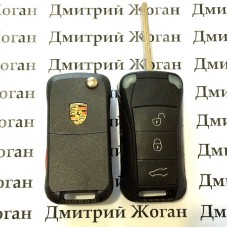 Выкидной ключ для Porsche (ПОРШЕ) 3 кнопки, KEYLESS, PCF7942, чип ID 46 / 434 Mhz