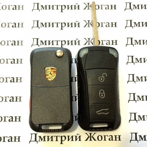 Выкидной ключ для Porsche (ПОРШЕ) 3 кнопки, KEYLESS, PCF7942, чип ID 46 / 434 Mhz