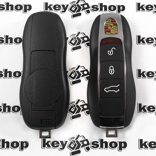 Cмарт ключ для Porsche (ПОРШЕ) 3 кнопки чип ID49, (PCF7945) HITAG PRO, 433 Mhz
