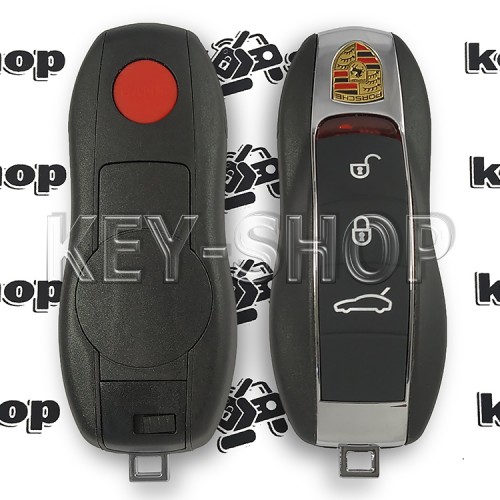 Cмарт ключ Porsche (ПОРШЕ) 3 + 1 кнопки (panic) чип ID49, (PCF7945) HITAG PRO, 315 Mhz