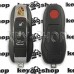 Корпус смарт ключа для Porsche   Cayenne, Macan   (Порше) 3 кнопки + 1 кнопка (Panik), лезвие HU66