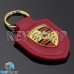 Кожаный (красный) брелок для авто ключей Porshe (Порше)