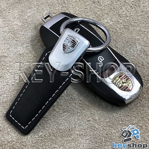 Кожаный брелок для авто ключей Порше (Porsche)