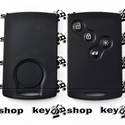 Смарт карта для RENAULT Megane (Рено Меган) 4 -кнопки с чипом PCF 7952 (Keyless-go), 433 MHZ
