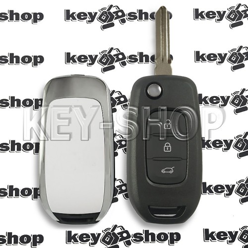 Выкидной ключ для Renault (Рено) 3 кнопки, лезвие HU 179 FH, с чипом ID4A / 433Mhz
