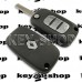 Оригинальный выкидной ключ Renault (Рено) 3 кнопки, с чипом ID4A (PCF7961MTT) / 433Mhz, лезвие VA2