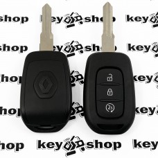 Оригинальный ключ для Renault Duster, Logan, Sandero, Symbol, Trafic (Рено) 3 кн., лезвие HU 136 T,  HITAG AES, PCF7939, 433MHz