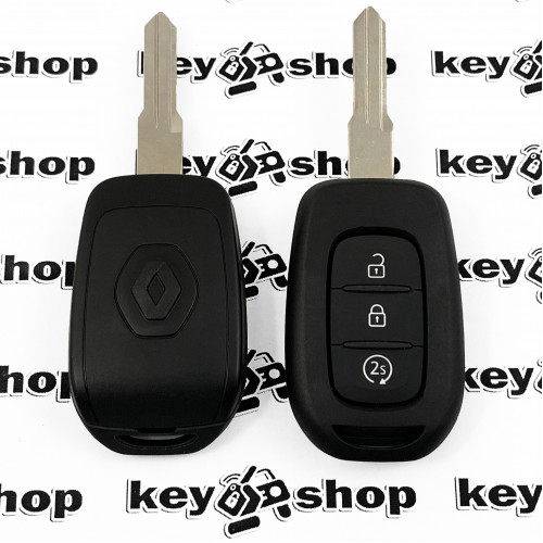 Оригинальный ключ для Renault Duster, Logan, Sandero, Symbol, Trafic (Рено) 3 кн., лезвие HU 136 T,  HITAG AES, PCF7939, 433MHz