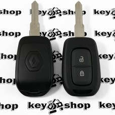 Оригинальный ключ для Renault Duster, Logan, Sandero, Symbol, Trafic (Рено) 2 кн., лезвие HU 136 T, HITAG AES, PCF7939, 433MHz