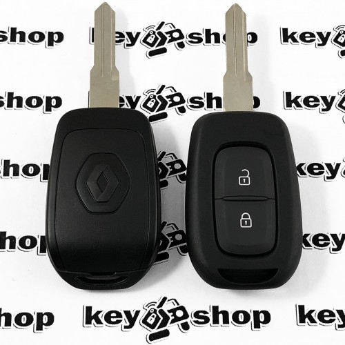 Оригинальный ключ для Renault Duster, Logan, Sandero, Symbol, Trafic (Рено) 2 кн., лезвие HU 136 T, HITAG AES, PCF7939, 433MHz