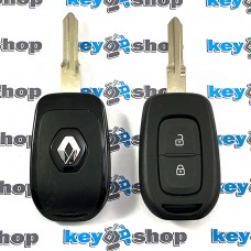   Оригинальный ключ для Renault Duster, Logan, Sandero, Symbol, Trafic (Рено) 2 кн., лезвие HU 136 T, HITAG AES, PCF7939, 433MHz
