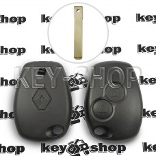 Корпус автоключа RENAULT Kangoo, Clio (Рено Канго, Клио) 2 кнопки, под лезвие VA2   