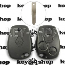          Корпус автоключа RENAULT (рено) 3 кнопки, под лезвие VAC102