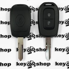       Корпус авто ключа RENAULT (Рено) - 2 кнопки, после 2012 года, с логотипом, лезвие HU136 (несъемное)