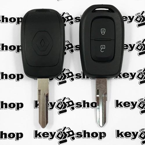       Корпус авто ключа RENAULT (Рено) - 2 кнопки, после 2012 года, с логотипом, лезвие HU136 (несъемное)