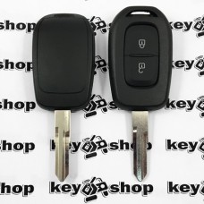                Корпус авто ключа RENAULT (Рено) - 2 кнопки, после 2012 года, без логотипа, лезвие HU136 (несъемное)