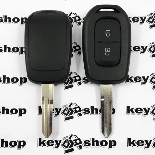                Корпус авто ключа RENAULT (Рено) - 2 кнопки, после 2012 года, без логотипа, лезвие HU136 (несъемное)