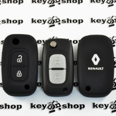       Чехол (черный, силиконовый) для выкидного ключа RENAULT (Рено) 2 кнопки