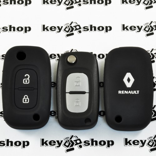       Чехол (черный, силиконовый) для выкидного ключа RENAULT (Рено) 2 кнопки