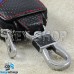 Ключница карманная (кожаная, черная, под карбон, на молнии, с карабином, с кольцом), логотип RENAULT (Рено)