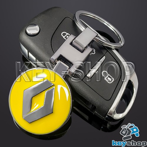 Металлический брелок для авто ключей Renault (Рено)